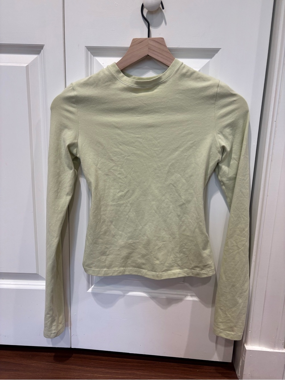 Skims cotton Jersey long sleeve shirt in pistachio
